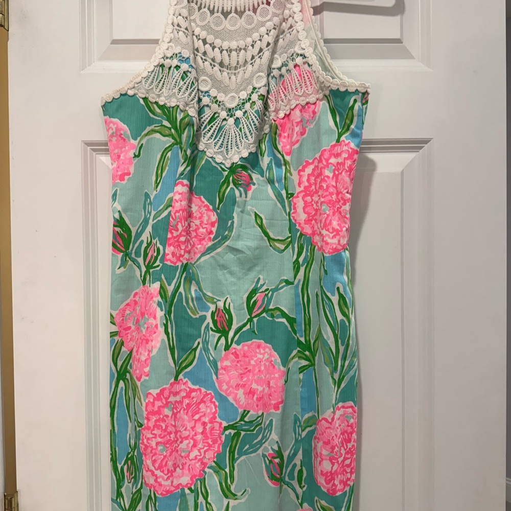 Lilly Pulitzer Pink and White Crochet-Trim Dress | Size 6 - Picture 2 of 6